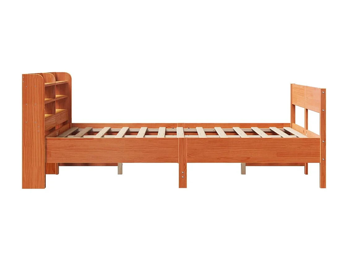 Letto senza Materasso Marrone Cera 135x190 cm in Legno di Pino