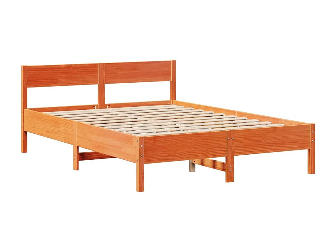Letto senza Materasso Marrone Cera 135x190 cm in Legno di Pino