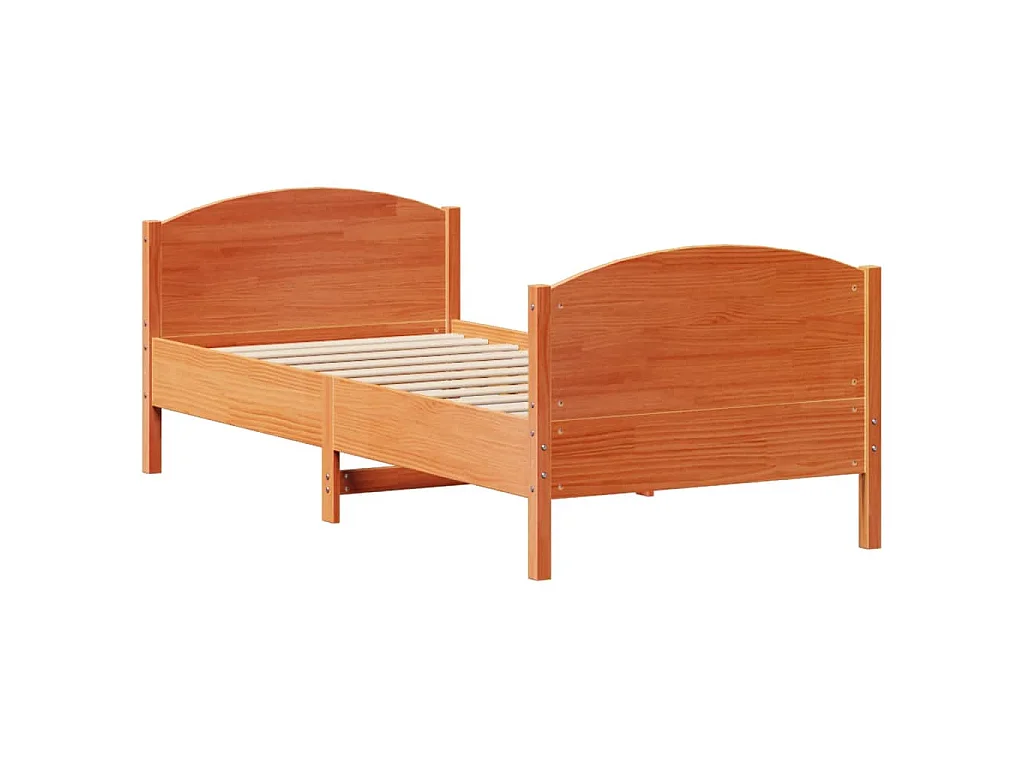 Letto senza Materasso Marrone Cera 75x190 cm in Legno di Pino