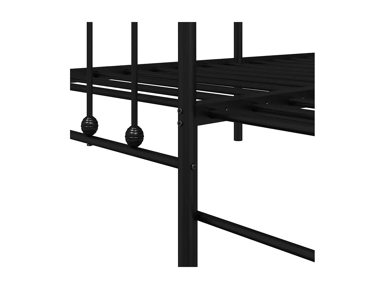 Tagesbettrahmen mit Kopfteil Schwarz 75 x 190 cm Stahl