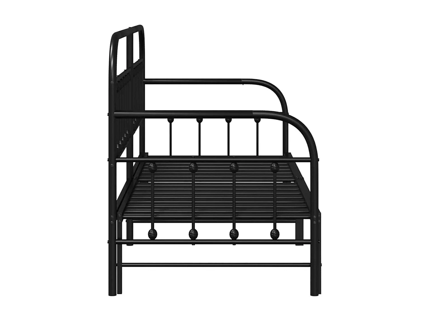 Cadre de lit de jour Noir 75 x 190 cm Acier enduit de poudre