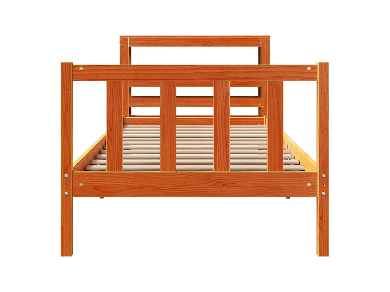 Cadre de lit avec tête de lit sans matelas cire marron 75x190cm