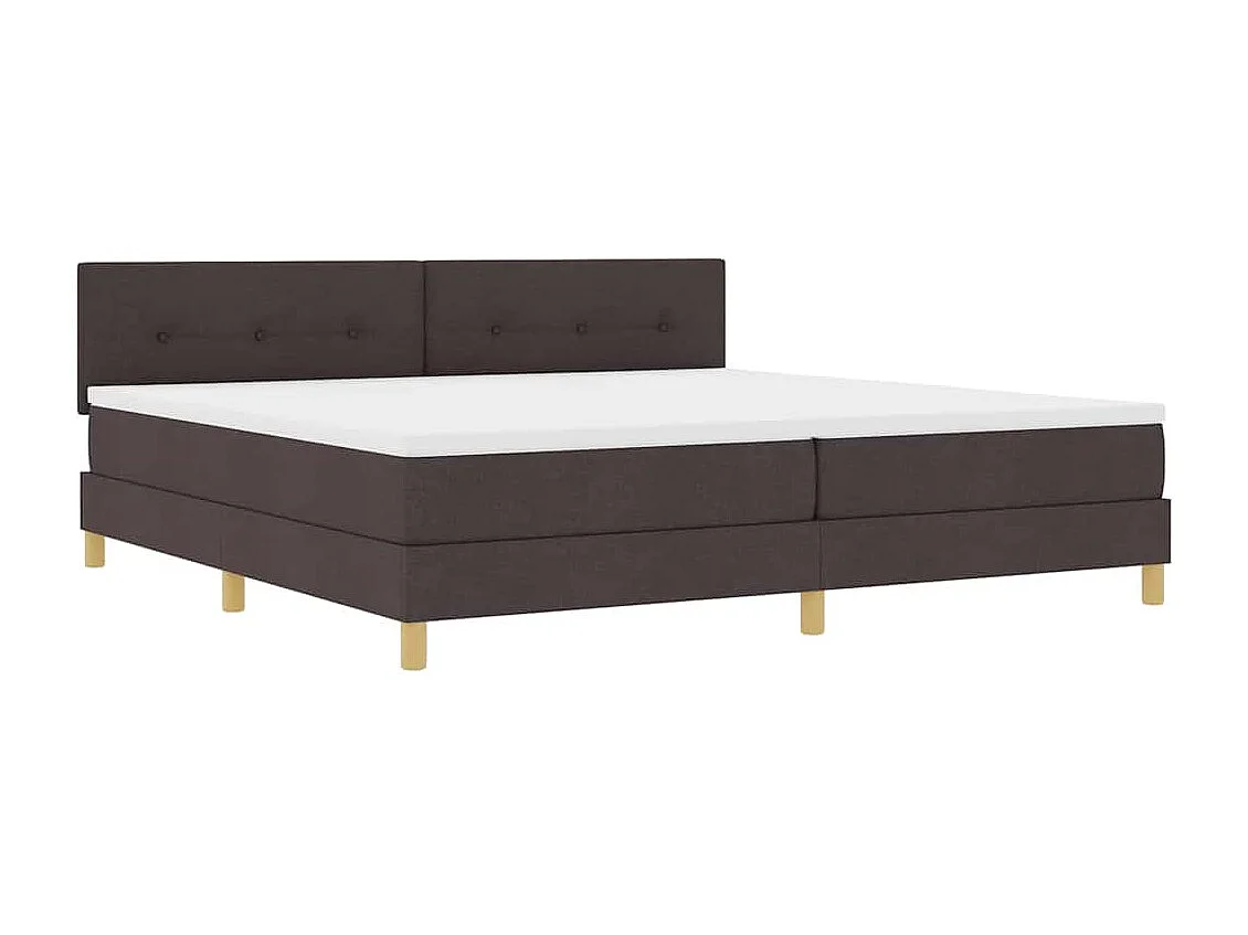 Cama box spring com colchão Castanho escuro 200 x 200 cm tecido