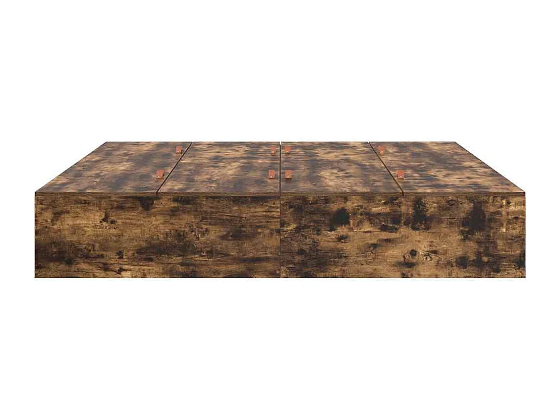 Cama con almacenamiento Roble ahumado 200 x 200 cm