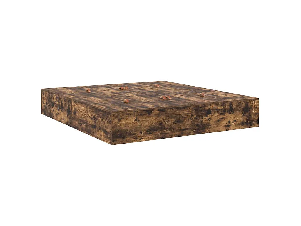 Opbergbedframe Gerookt eiken 200 x 200 cm Bewerkt hout