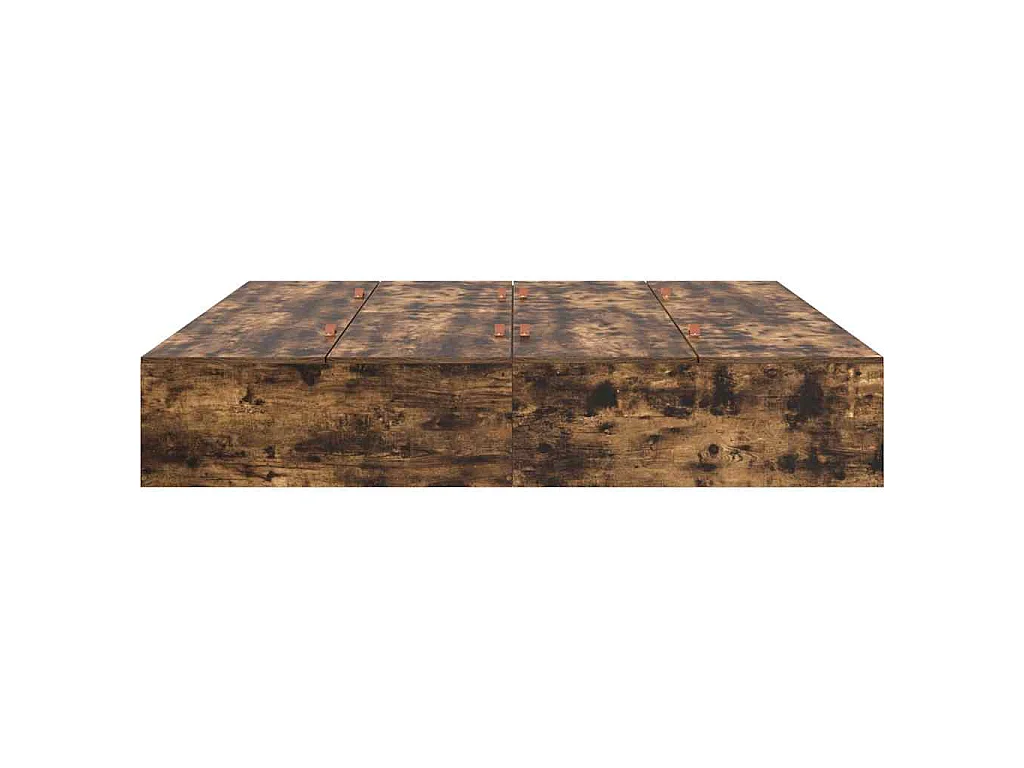 Opbergbedframe Gerookt eiken 200 x 200 cm Bewerkt hout