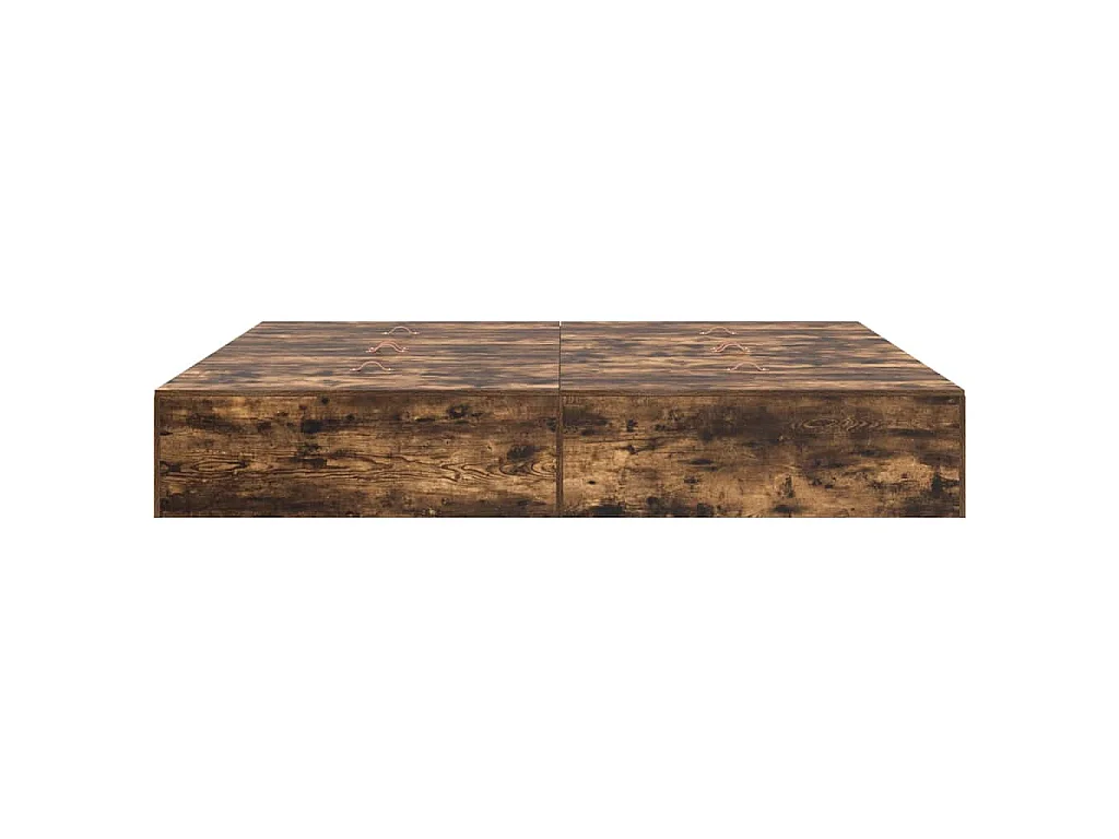 Opbergbedframe Gerookt eiken 200 x 200 cm Bewerkt hout