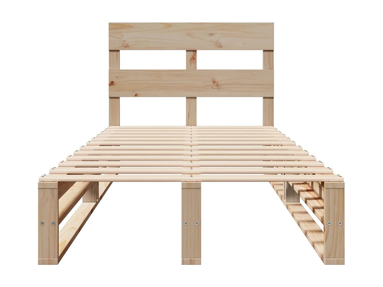 Cadre de lit sans matelas 75x190 cm bois de pin massif