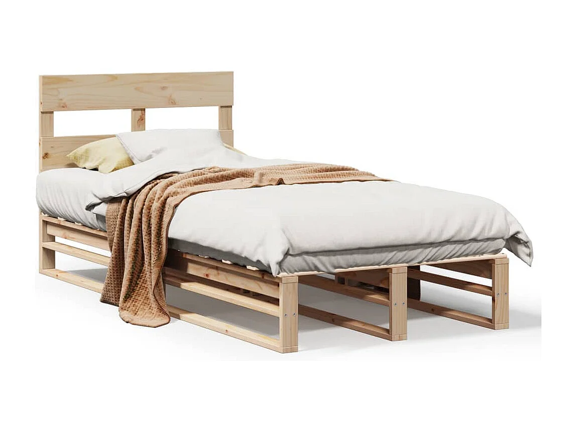 Bedframe zonder matras massief grenenhout 75x190 cm