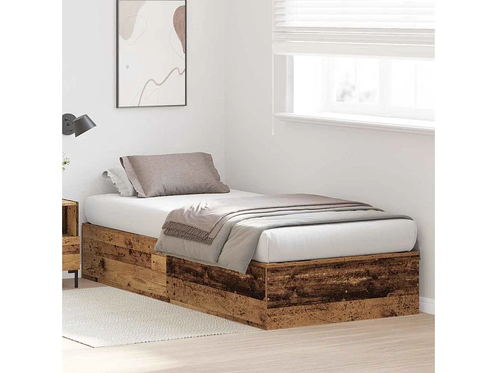 Cadre de lit avec rangement Bois Ancien 80 x 200 cm