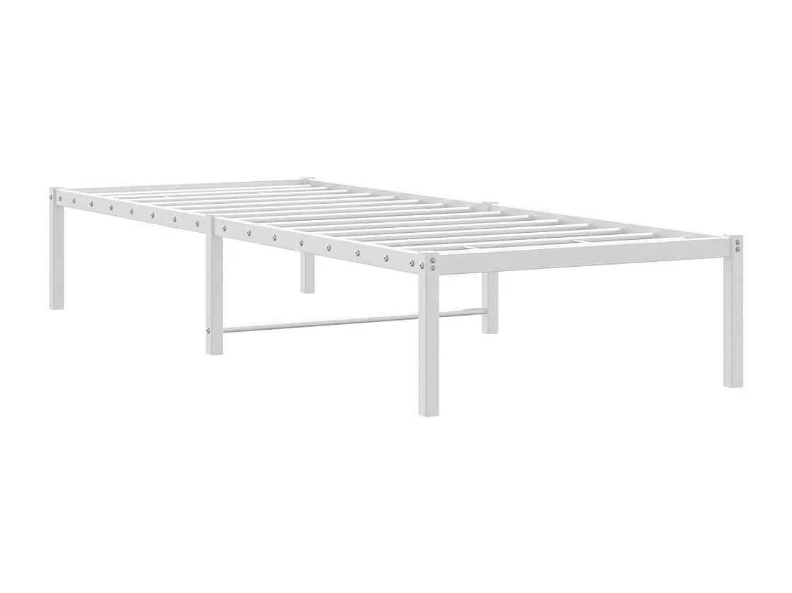 Cadre de lit métal blanc 80x200 cm