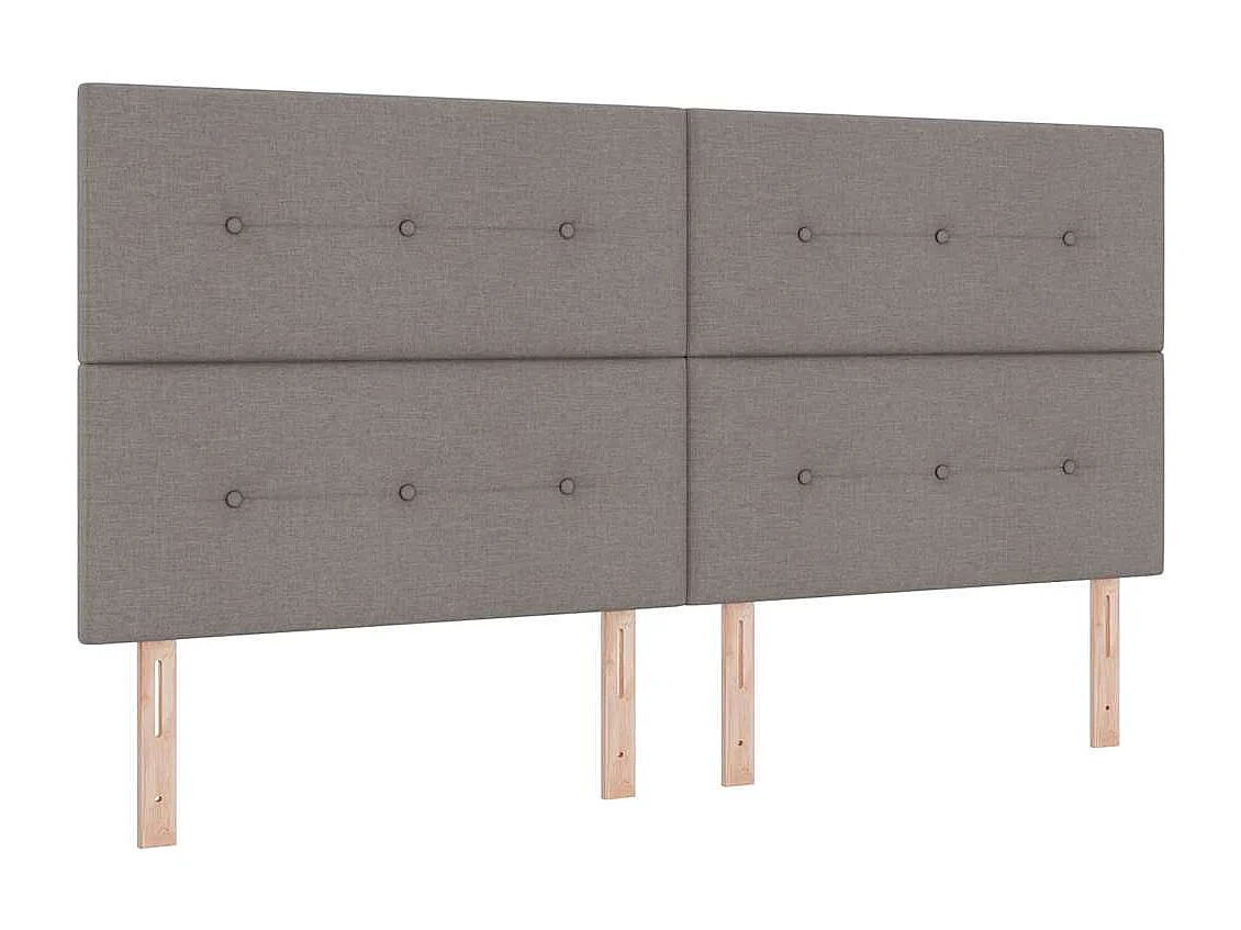 Lit à ressorts avec matelas Taupe 200 x 200 cm tissu