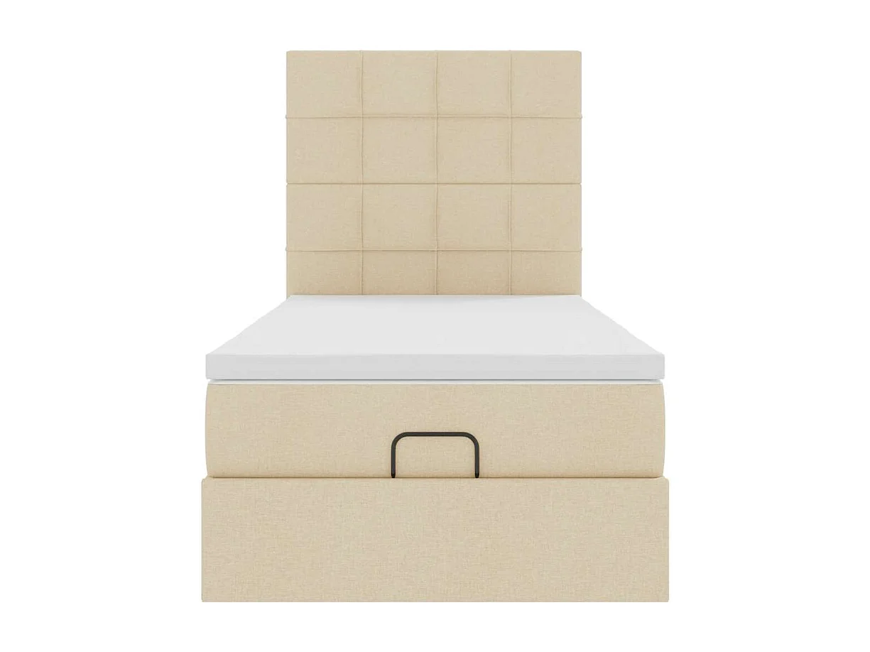 Ottoman bed met matras en LED's 80x200cm stof crèmekleurig