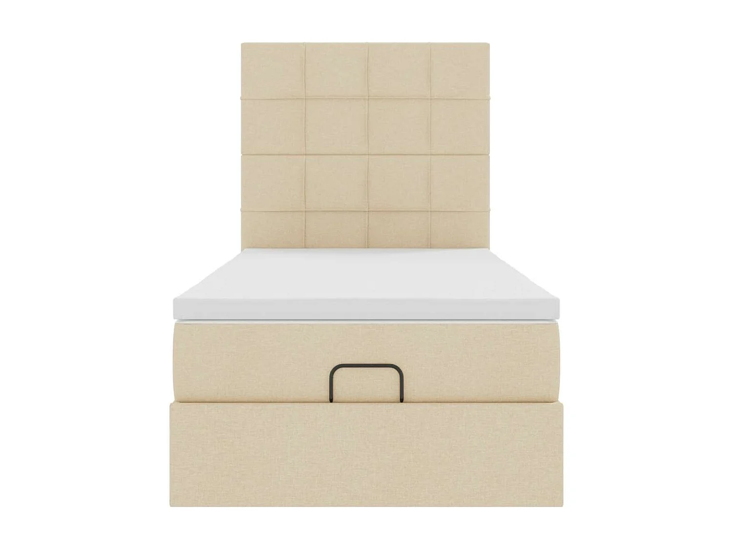 Ottoman bed met matras en LED's 80x200cm stof crèmekleurig