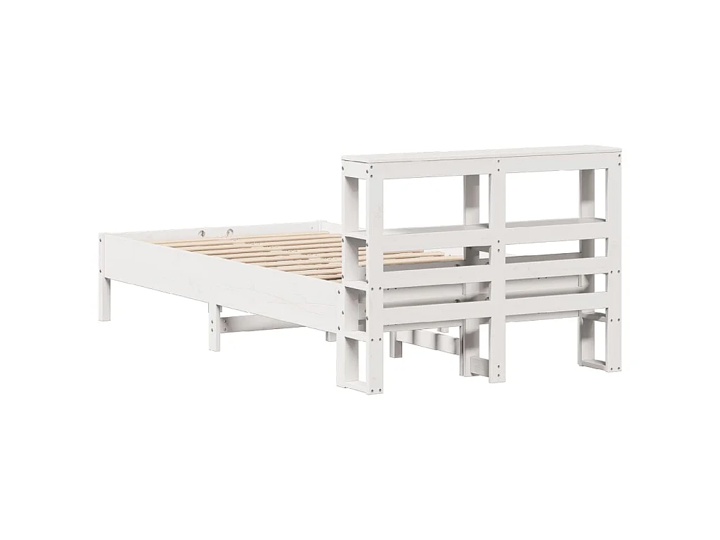 Cama sem colchão 75x190 cm madeira de pinho maciça branco