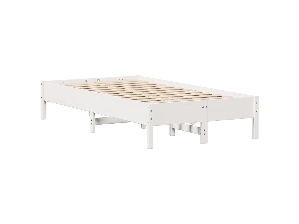 Cama sem colchão 75x190 cm madeira de pinho maciça branco