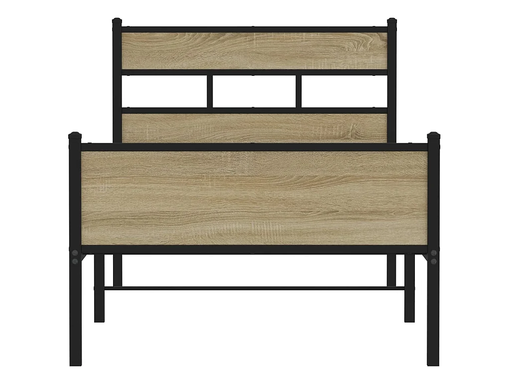 Cadre de lit sans matelas chêne sonoma 75x190 cm