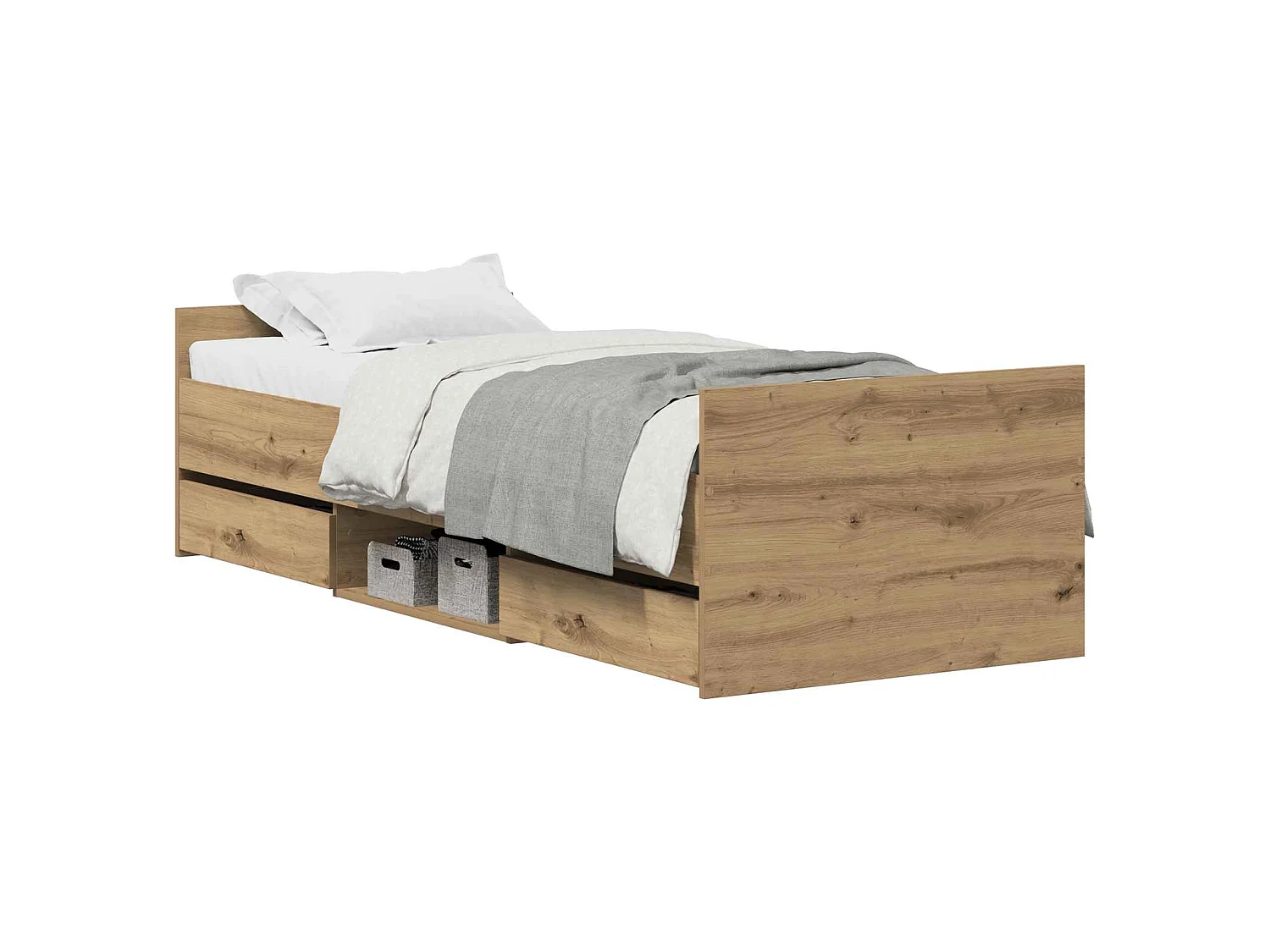 Estrutura da Cama Carvalho Artesanal 193 x 78 x 50 cm