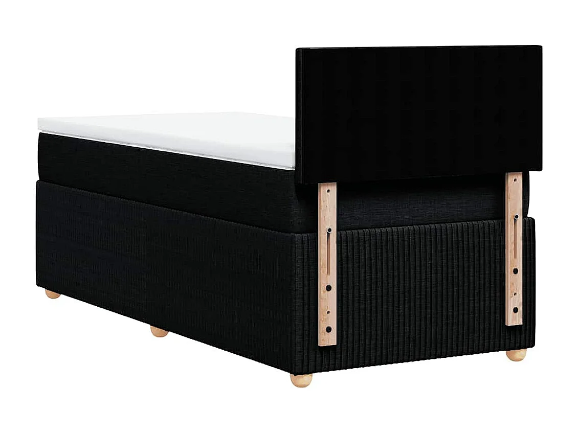 Boxspringbett mit Matratze Schwarz 80x200 cm Stoff