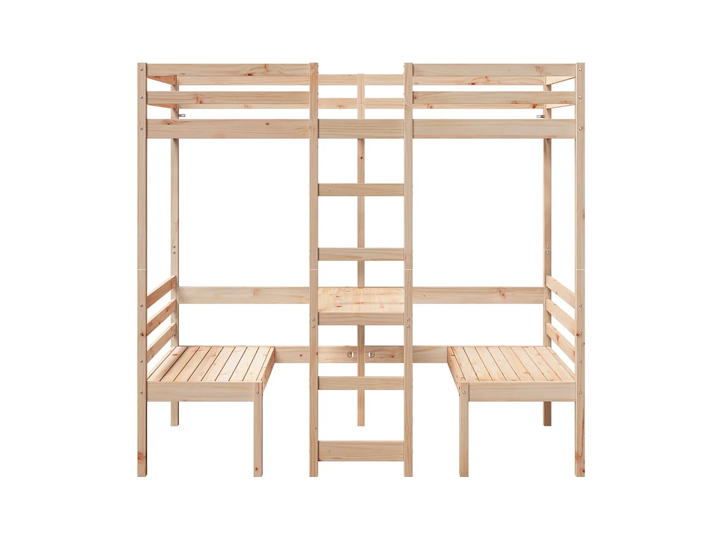 Lit mezzanine avec bureau et chaises 80x200 cm pin massif
