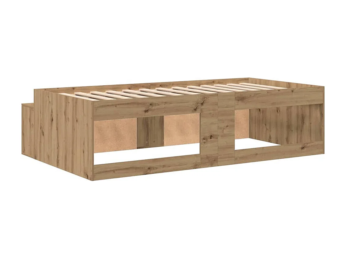 Estructura de cama con cajón Roble artesanal 80 x 200 cm