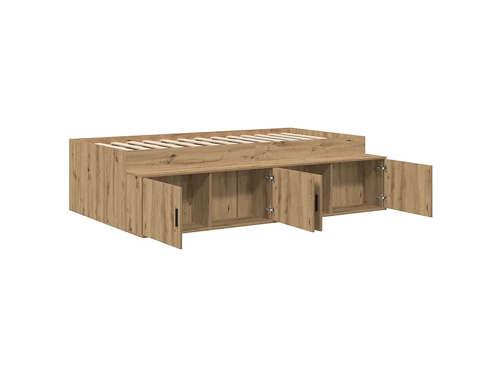 Cadre de lit Chêne artisanal 80 x 200 cm Bois d'ingénierie
