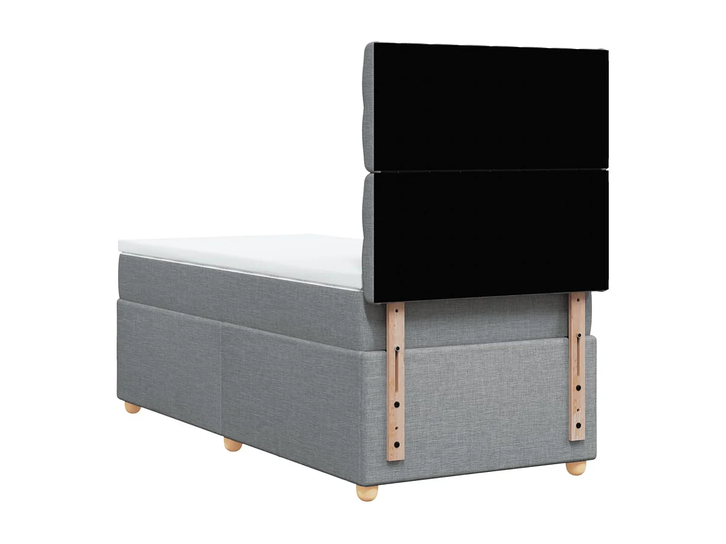 Boxspringbett mit Matratze Hellgrau 80x200 cm Stoff