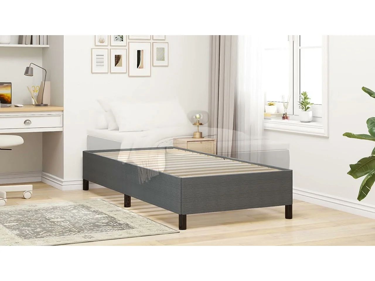 Boxspringbed Donkergrijs 80 x 200 cm Fluweel
