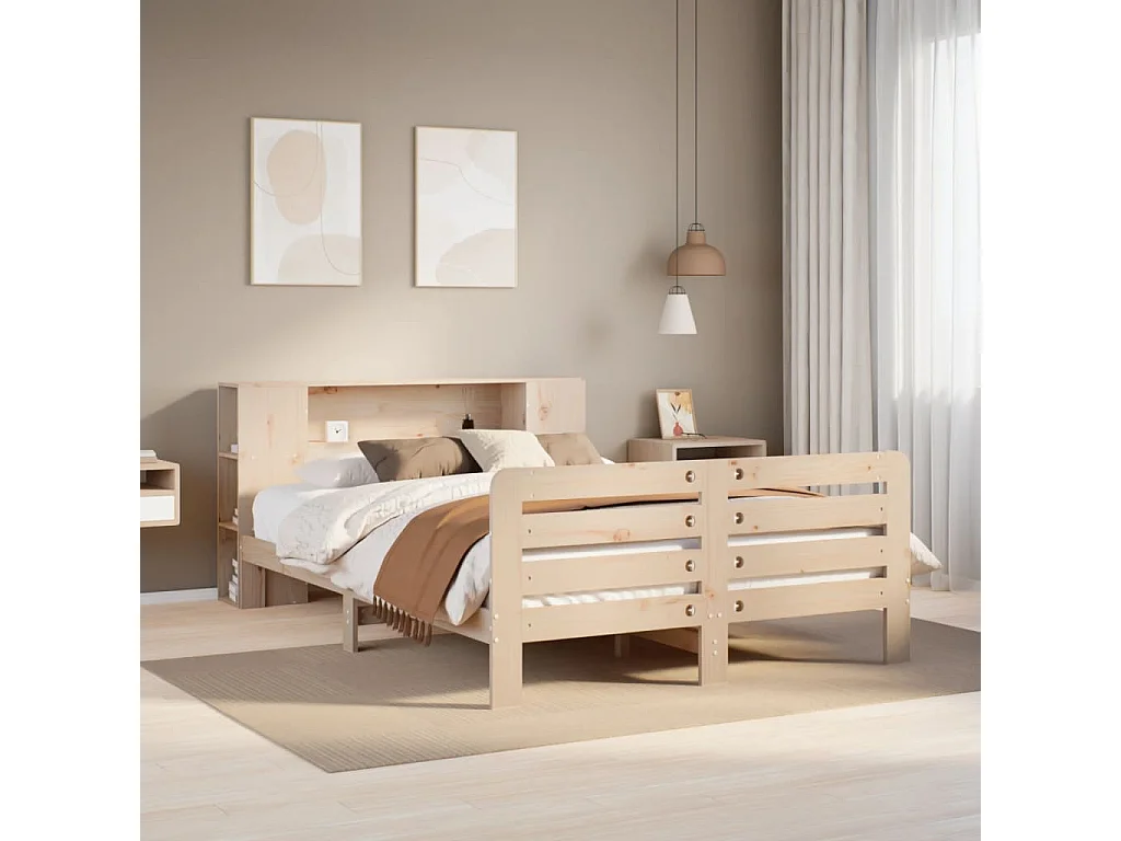 Cama sem colchão 135x190 cm madeira de pinho maciça