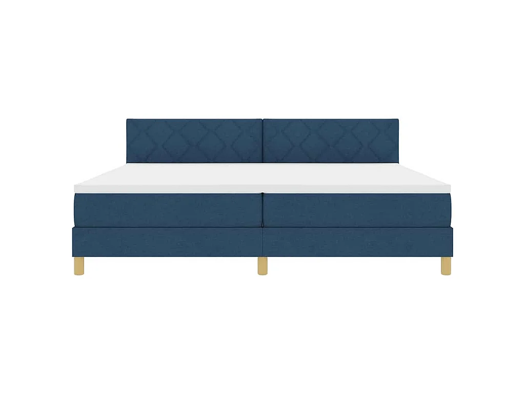 Letto a molle con cuscino con testiera Blu 200 x 200 cm Tessuto