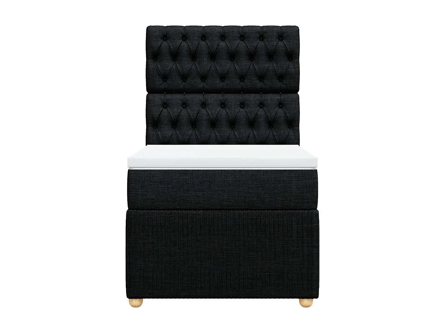 Boxspring met matras stof zwart 80x200 cm