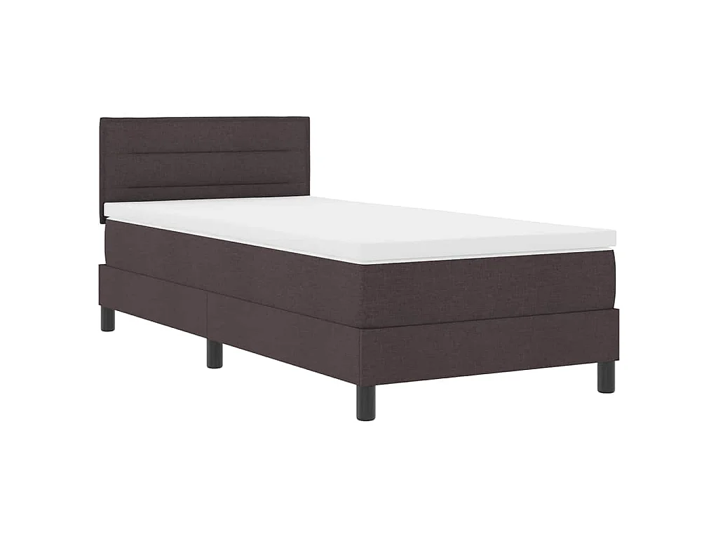 Boxspring bed met hoofdeinde Donkerbruin 80 x 200 cm Stof