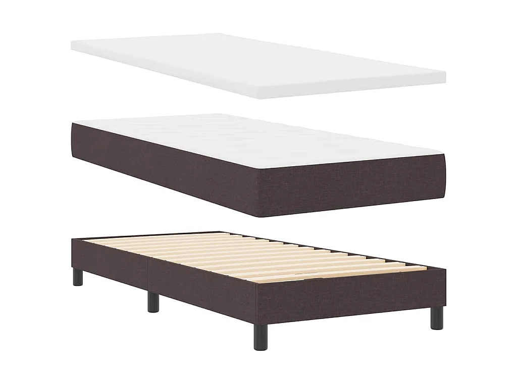 Boxspring bed met hoofdeinde Donkerbruin 80 x 200 cm Stof