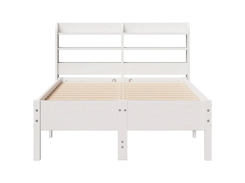 Bedframe zonder matras massief grenenhout wit 75x190 cm
