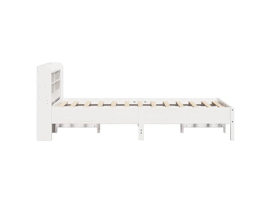 Bedframe zonder matras massief grenenhout wit 75x190 cm