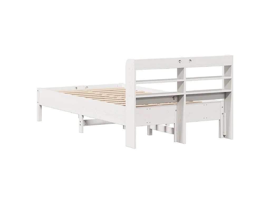 Bedframe zonder matras massief grenenhout wit 75x190 cm