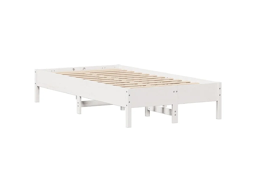 Bedframe zonder matras massief grenenhout wit 75x190 cm
