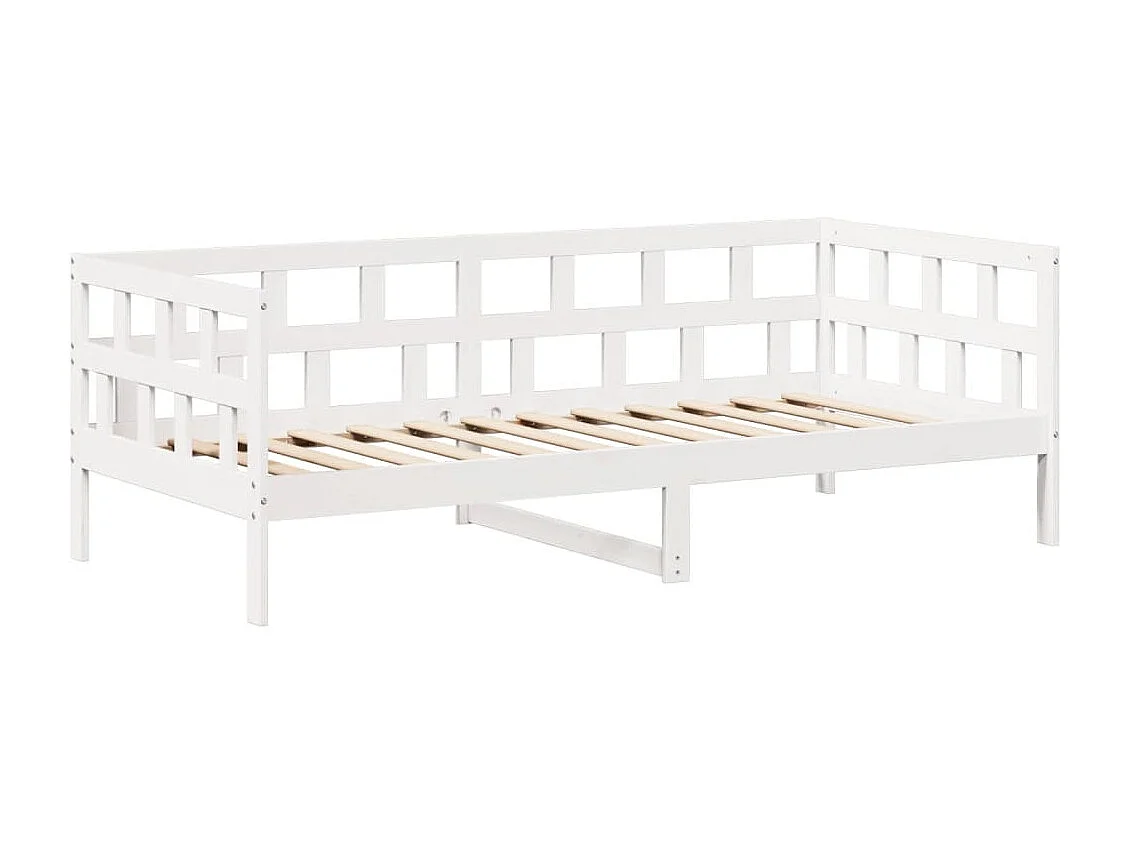 Kinderbedset met huisje massief grenenhout wit 80x200 cm