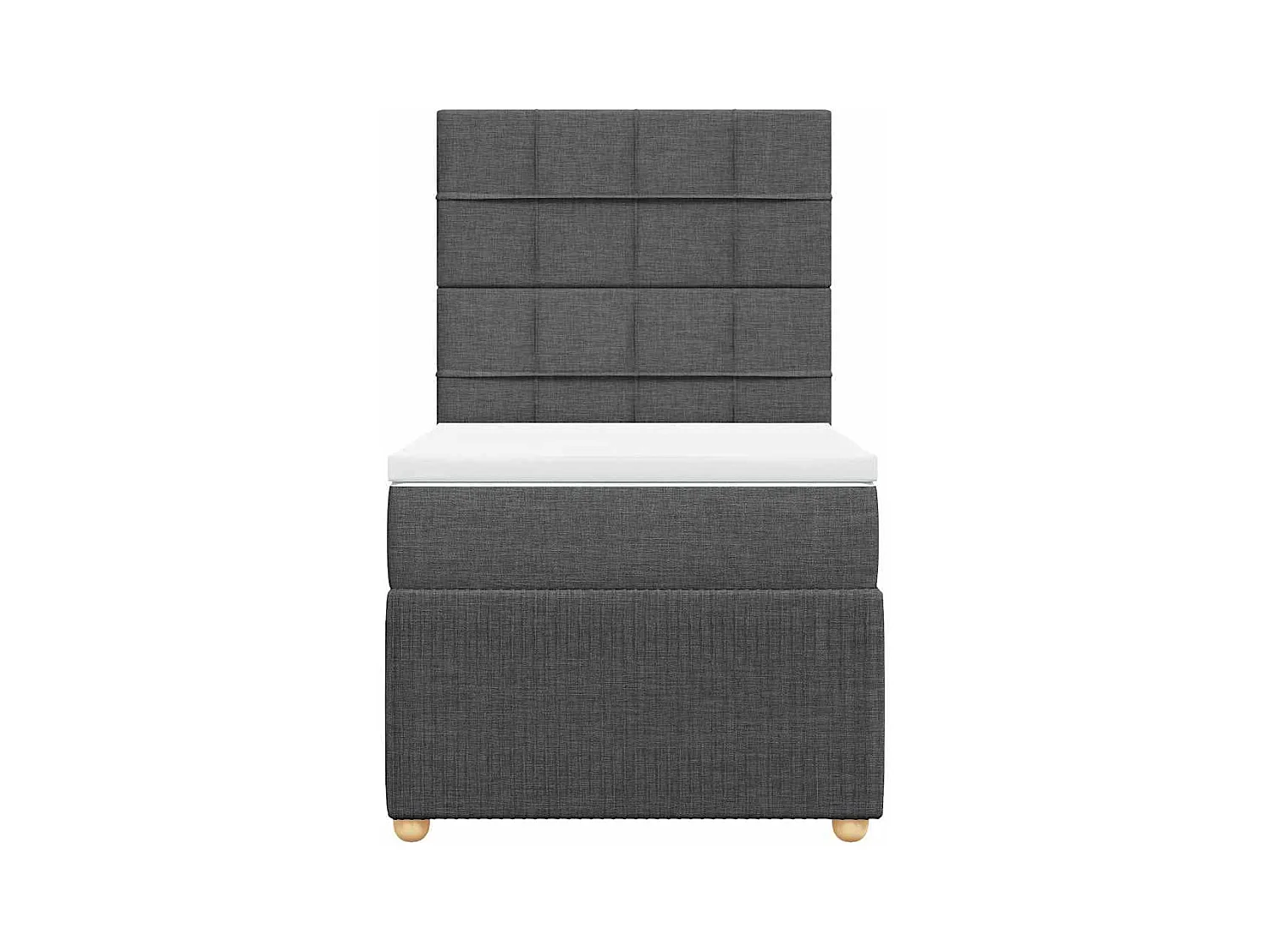 Boxspringbett mit Matratze Dunkelgrau 80x200 cm Stoff