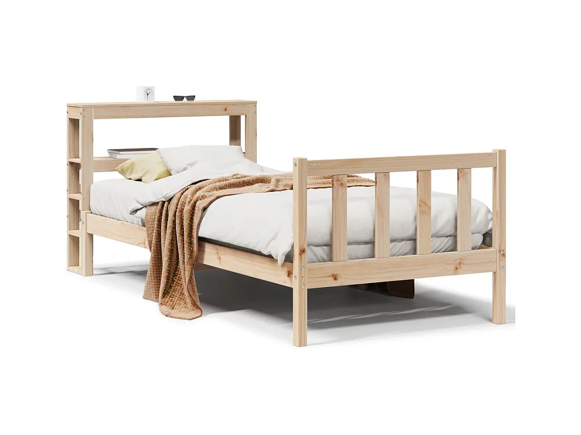 Cadre de lit sans matelas 75x190 cm bois de pin massif