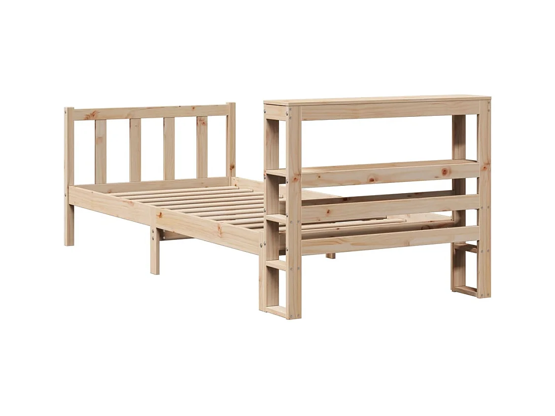 Cadre de lit sans matelas 75x190 cm bois de pin massif