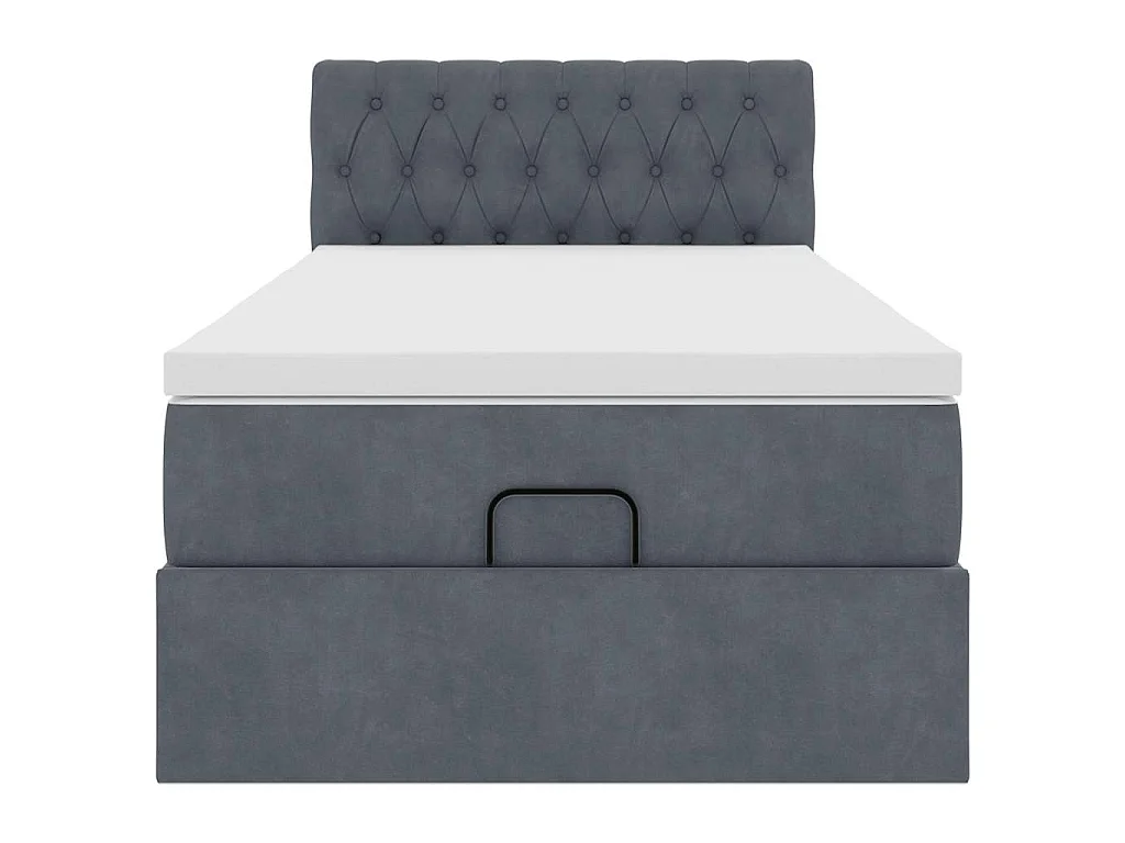 Ottoman bed met matras en LED's 80x200cm fluweel donkergrijs