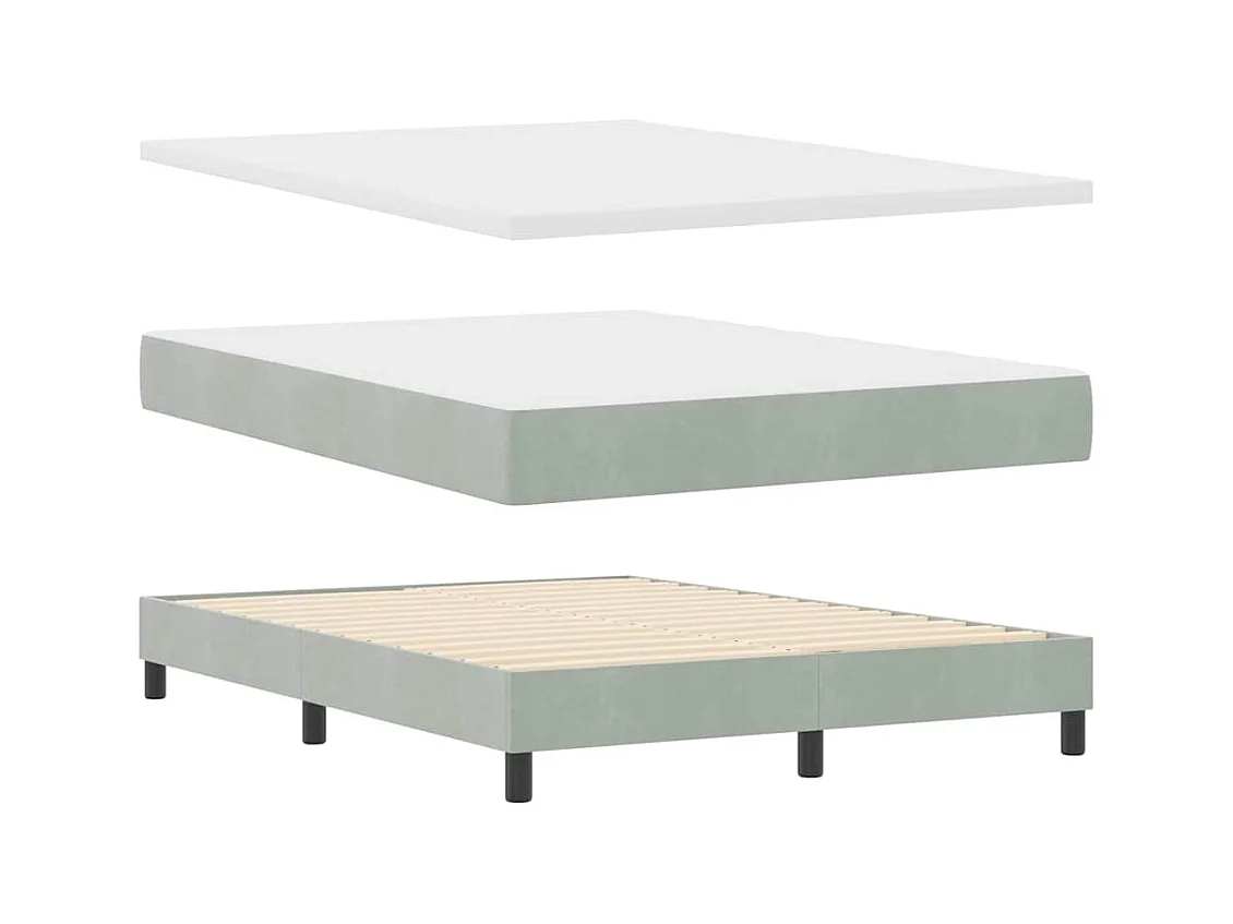 Letto con Molle e Materasso Grigio Scuro 80x200 cm Velluto