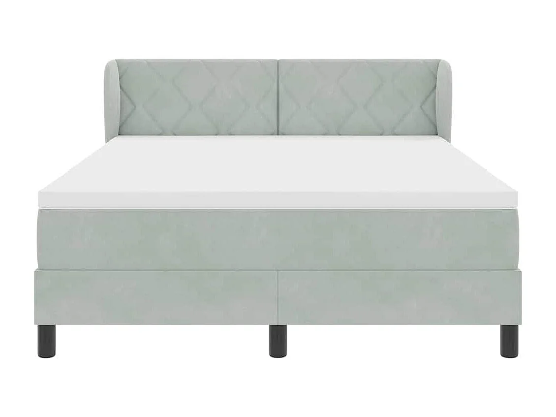 Letto con Molle e Materasso Grigio Scuro 80x200 cm Velluto