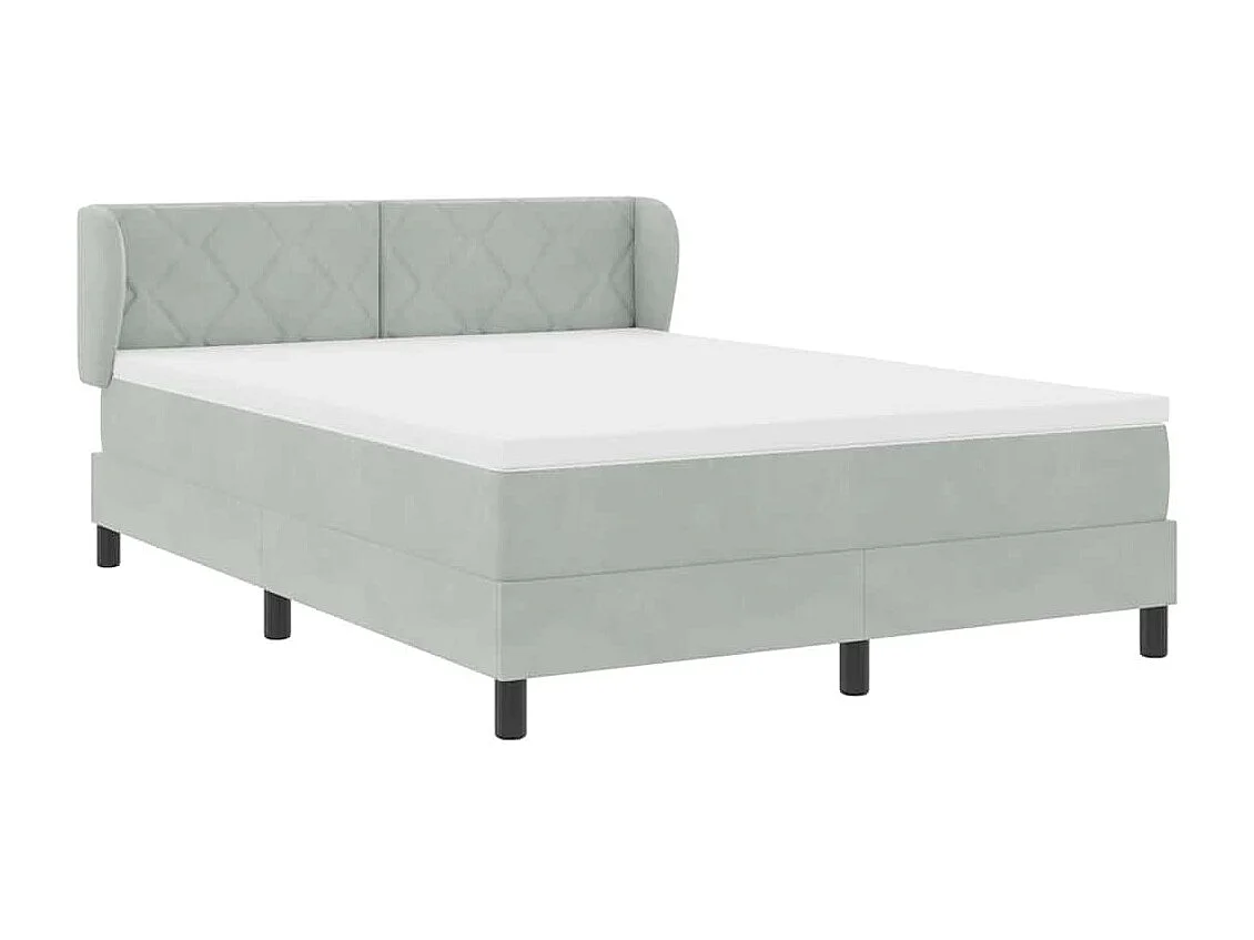 Boxspringbed met matras Lichtgrijs 140 x 190 cm Fluweel