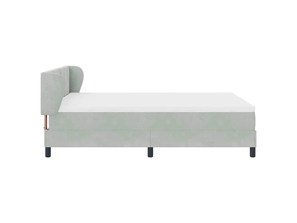 Boxspringbett mit Kopfteil Hellgrau 140 x 190 cm Samt