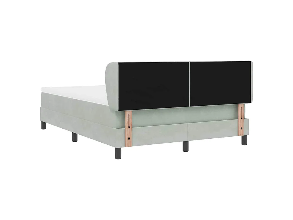Boxspringbett mit Kopfteil Hellgrau 140 x 190 cm Samt