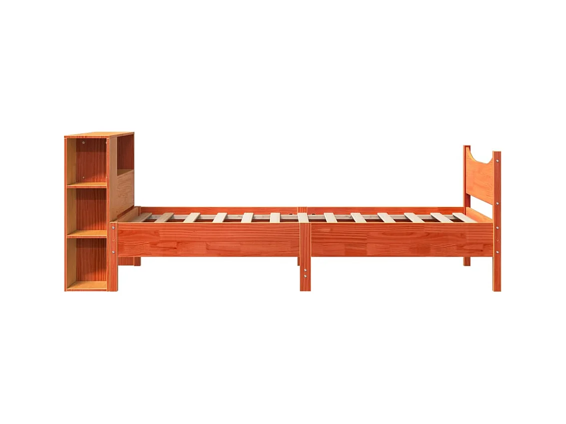 Cadre de lit sans matelas cire marron 75x190 cm bois pin massif