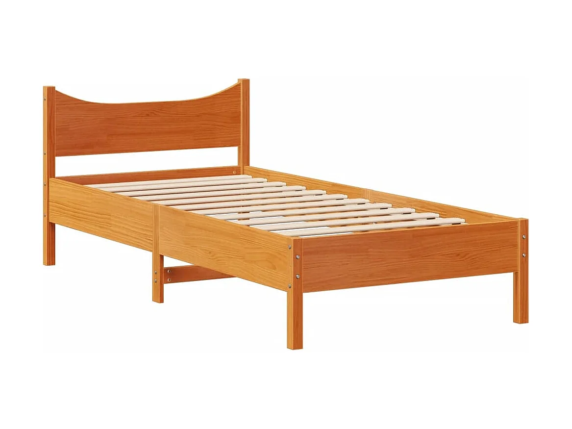 Letto senza Materasso Marrone Cera 75x190 cm in Legno di Pino
