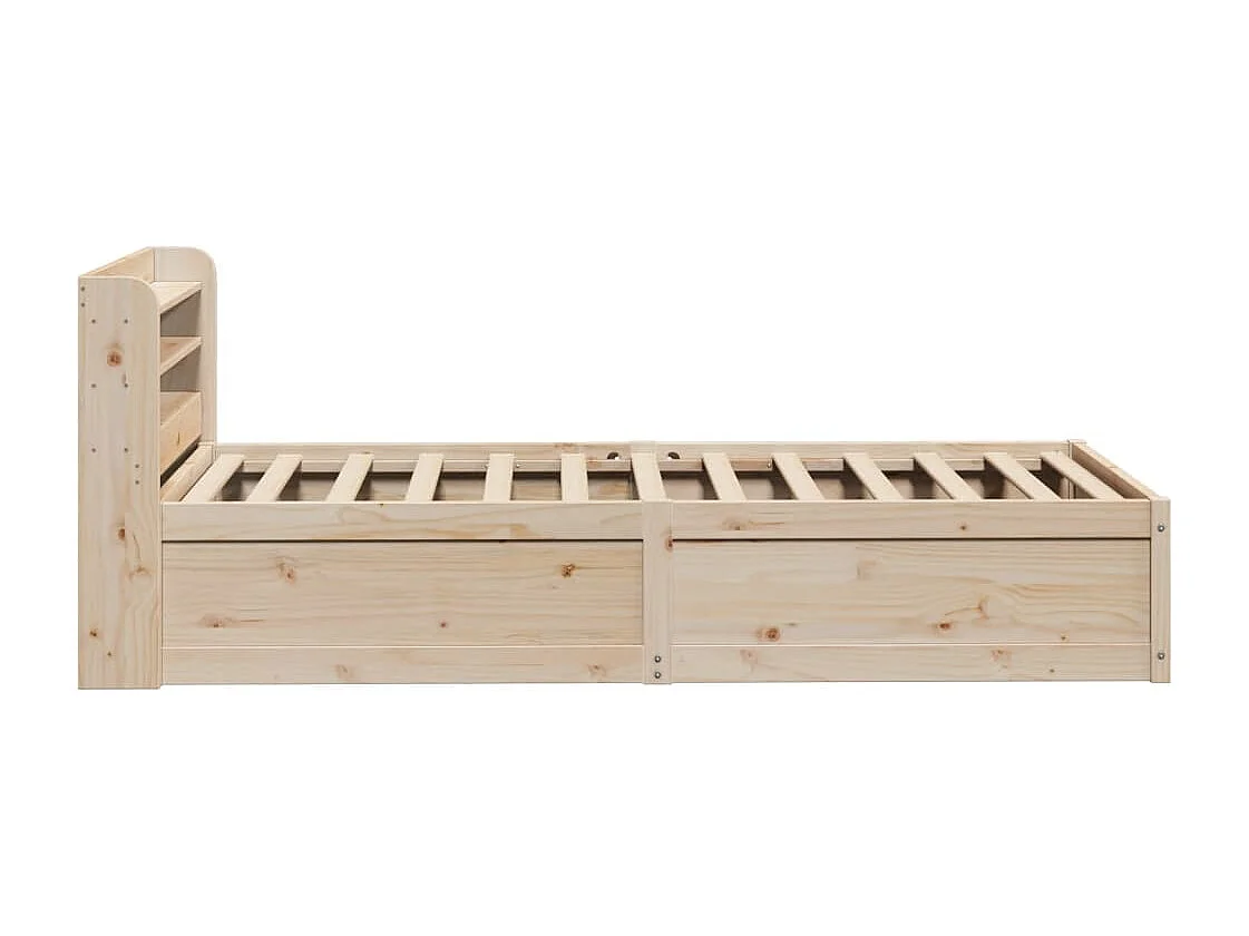 Bedframe met hoofdbord massief grenenhout 75x190 cm
